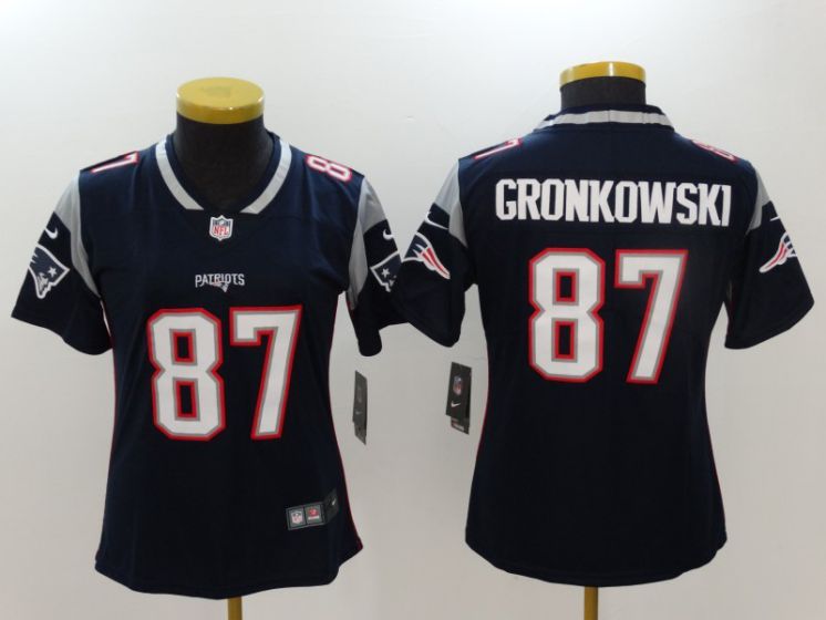 Women New England Patriots #87 Gronkowski Blue Nike Vapor Untouchable Limited NFL Jerseys